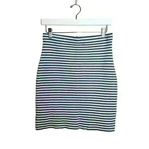 Boden women's green white striped knee length pencil skirt size 8